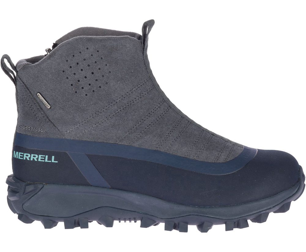 Kozaki Merrell Damskie Szare - Thermo Snowdrift Zip Mid Shell - 951274-FVT